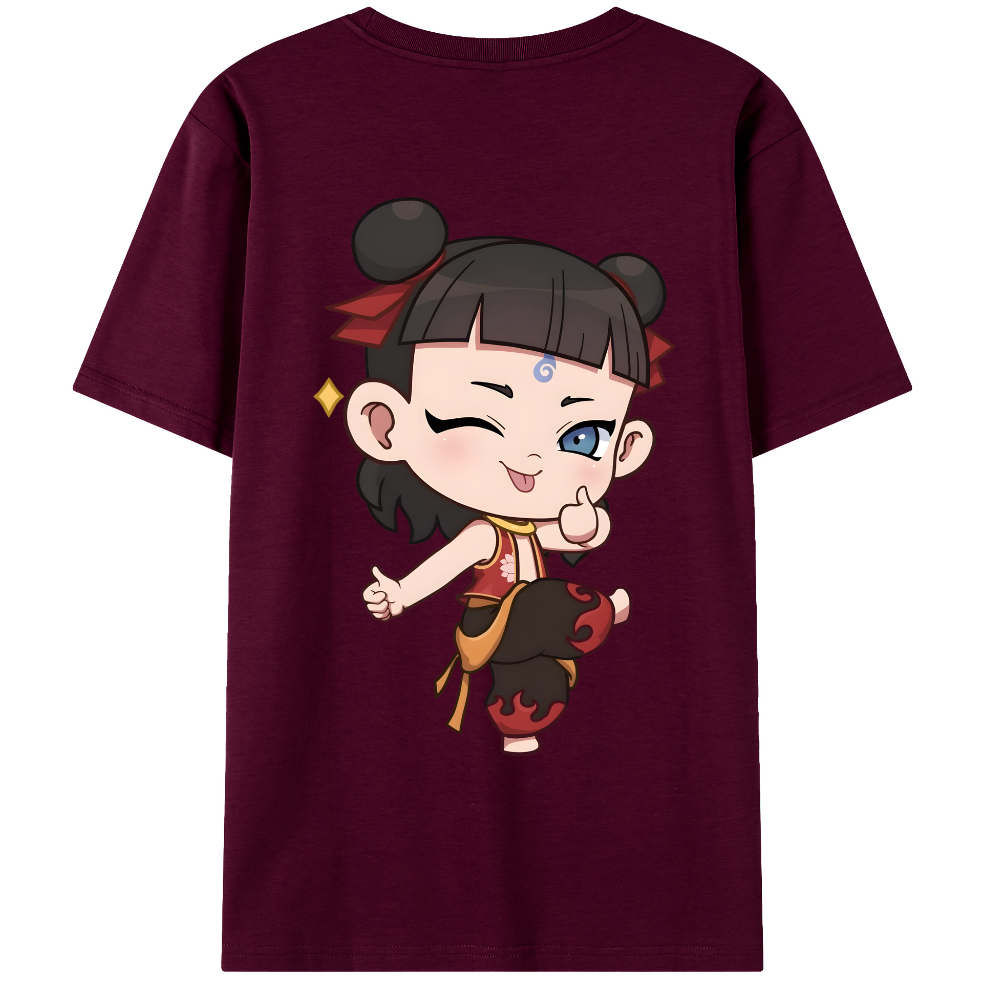 （画像用） Ne Zha 2 ナタ 魔童の大暴れ レディース半袖Tシャツ(バックプリント)